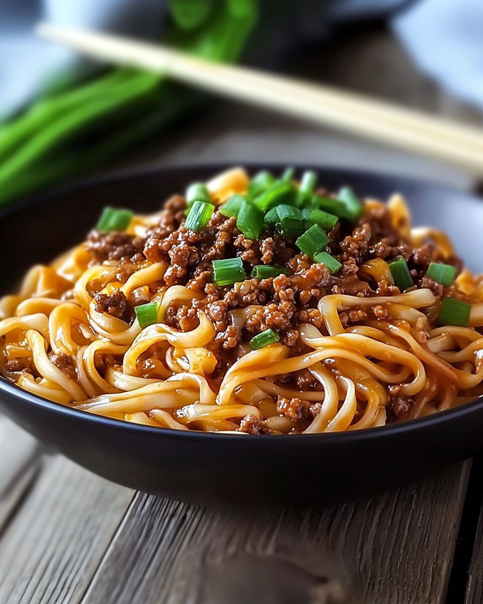 Mongolian Ground Beef Noodles