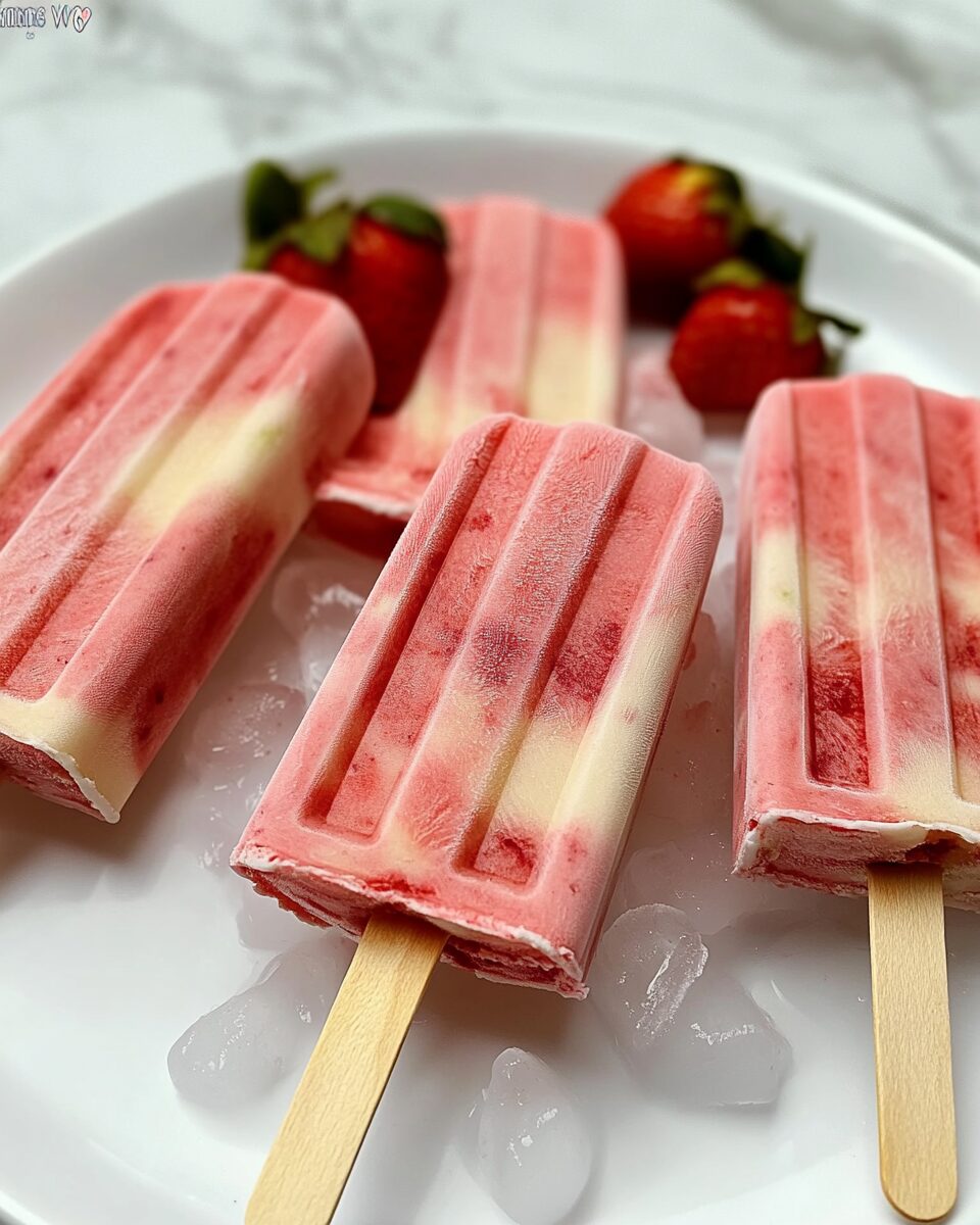 Strawberry Rhubarb Creamsicles