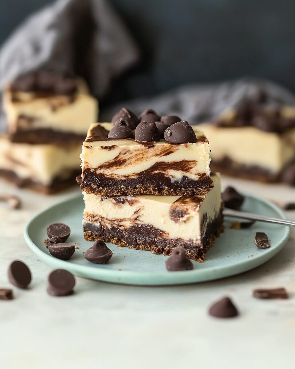 Cappuccino Cheesecake Chocolate-Swirl Bars
