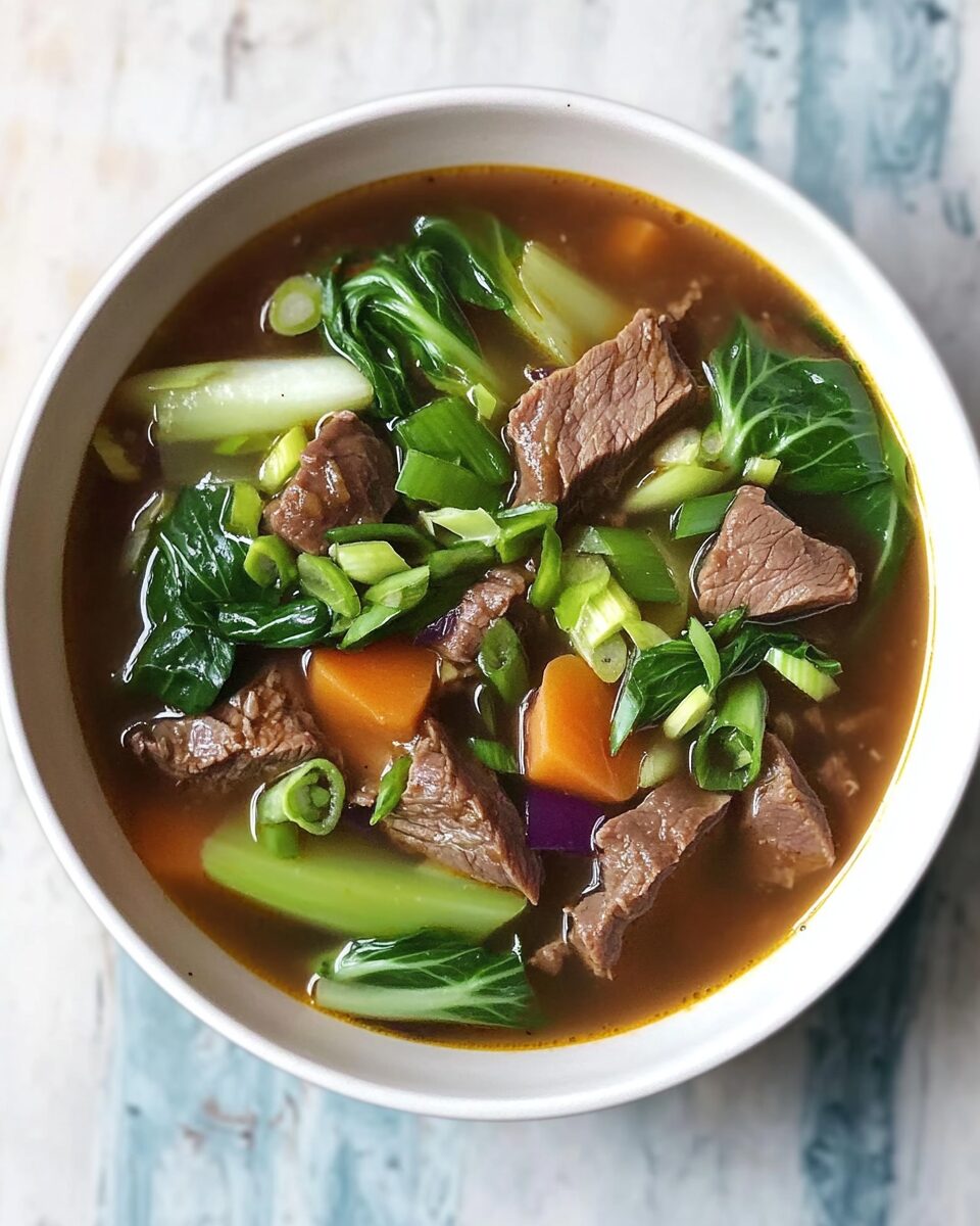 Chinese Five Spice Beef Soup with Bok Choy