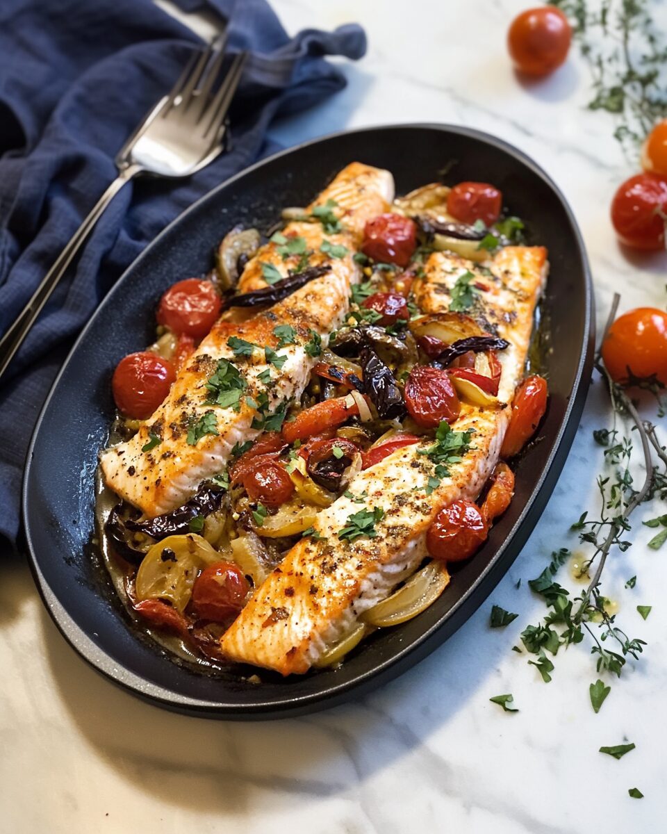 Mediterranean Baked Salmon Filets