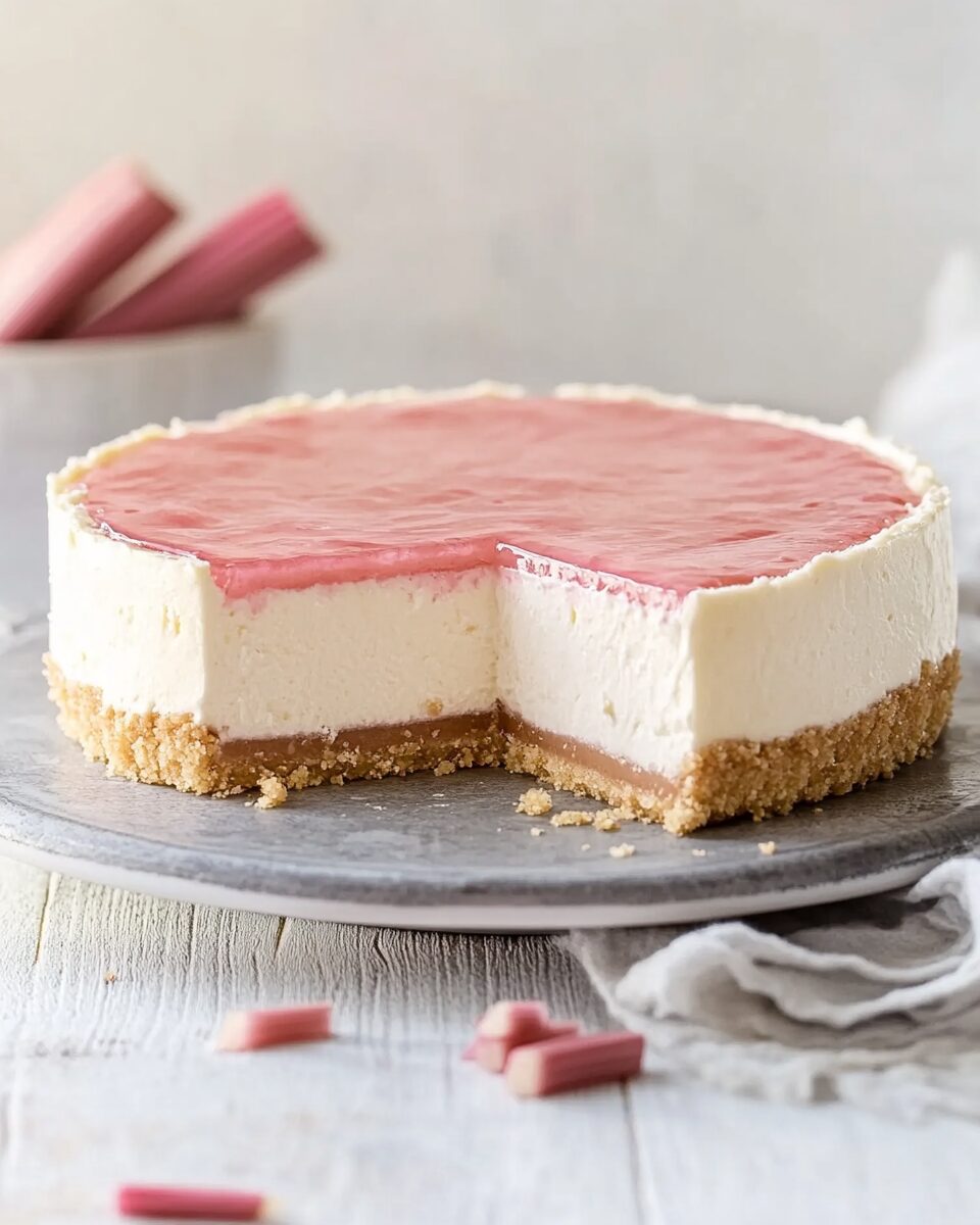 No-Bake Rhubarb Cheesecake
