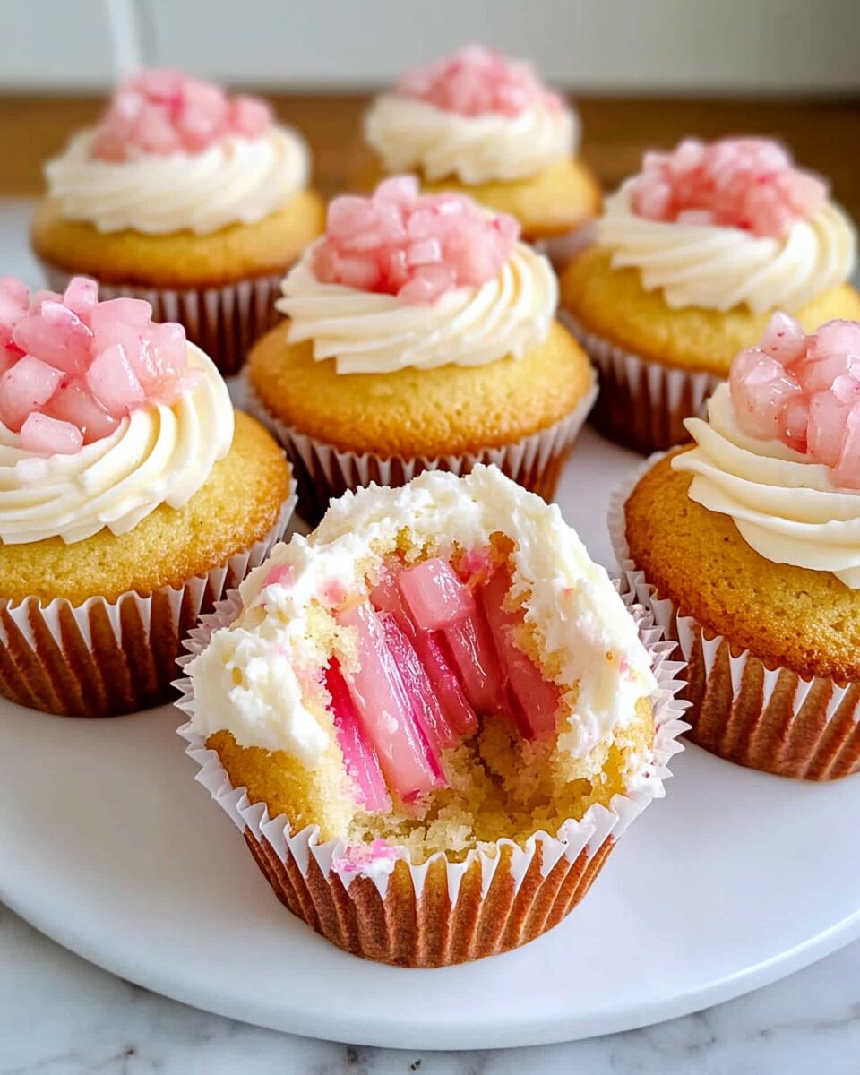 Rhubarb Honey Cupcakes