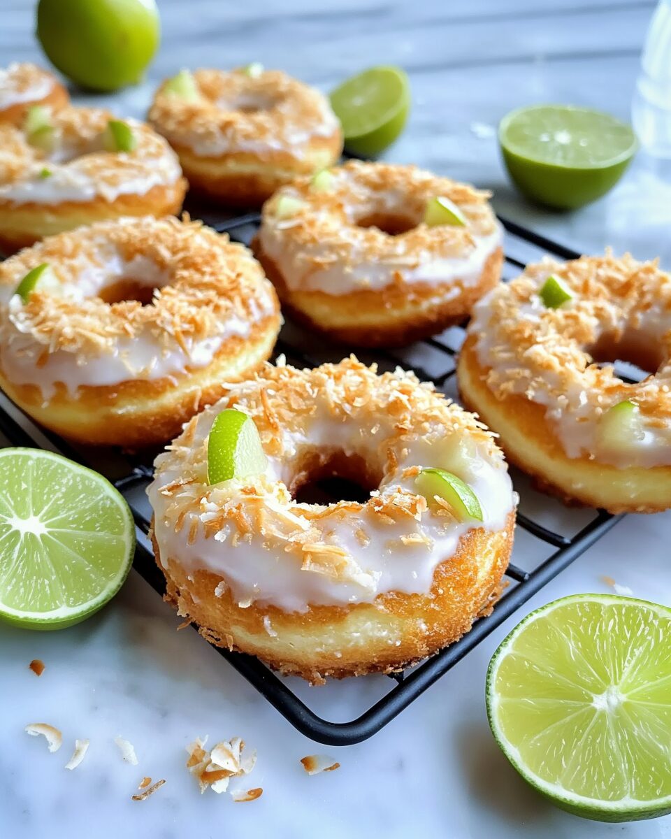 Air Fryer Toasted Coconut Lime Donuts