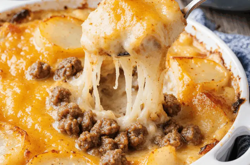 Hobo Casserole with Ground Beef & Potatoes