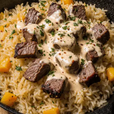 Cheesy Steak and Rice