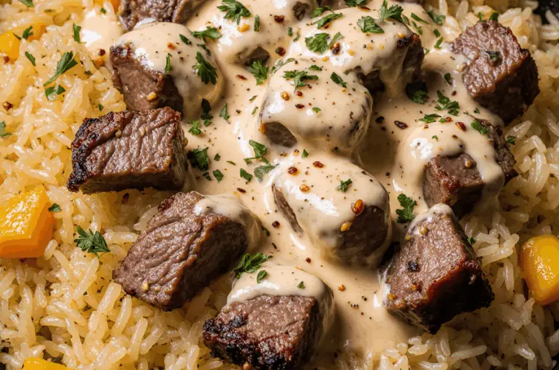 Cheesy Steak and Rice