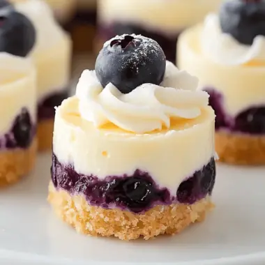 Mini Lemon Blueberry Cheesecakes