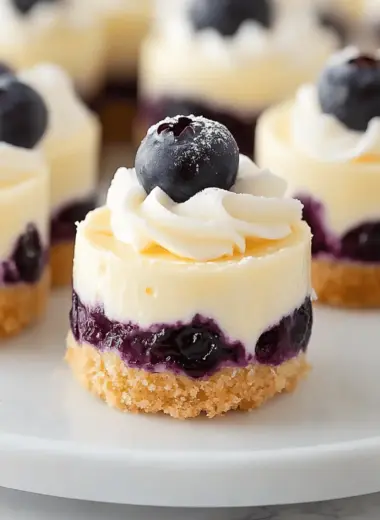 Mini Lemon Blueberry Cheesecakes