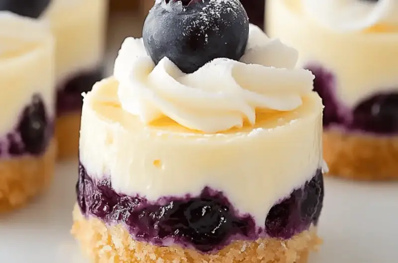 Mini Lemon Blueberry Cheesecakes