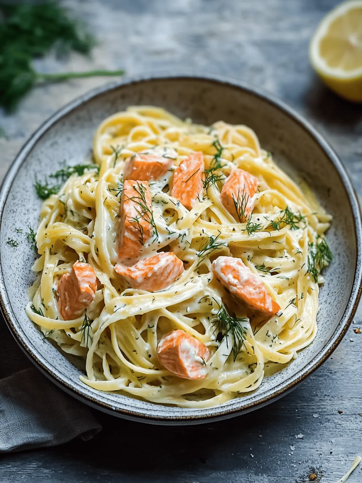 Lemon Dill Salmon Pasta