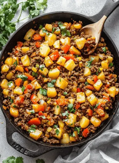 Mexican Ground Beef and Potato Skillet
