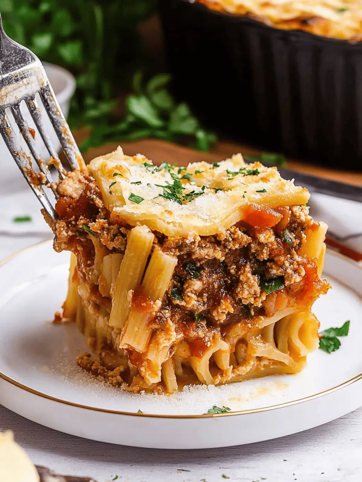 Stuffed Rigatoni Pasta Pie