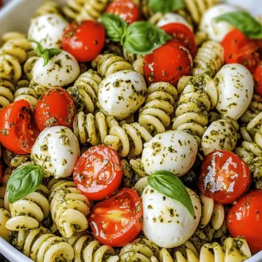 Pesto Caprese Pasta Salad
