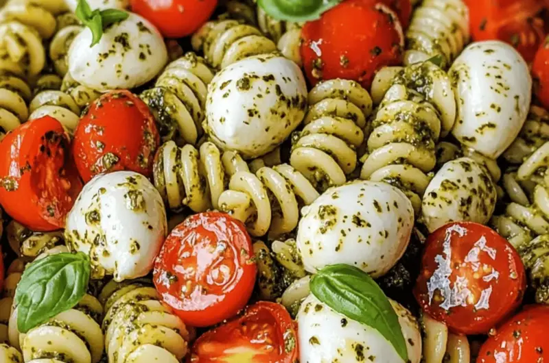 Pesto Caprese Pasta Salad