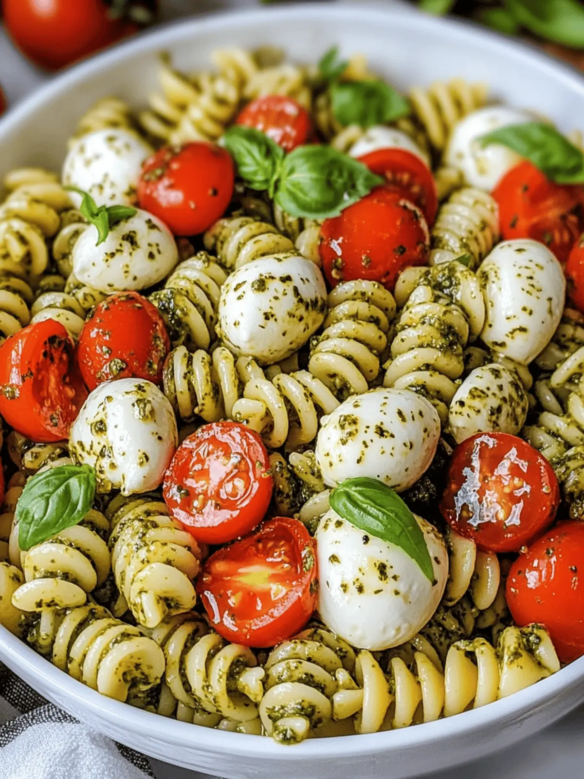 Pesto Caprese Pasta Salad