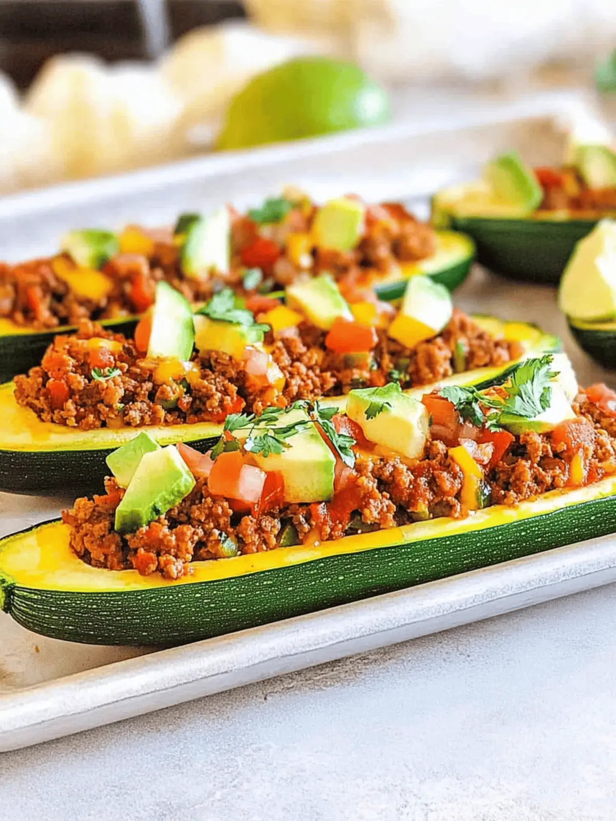 Taco Stuffed Zucchini Boats