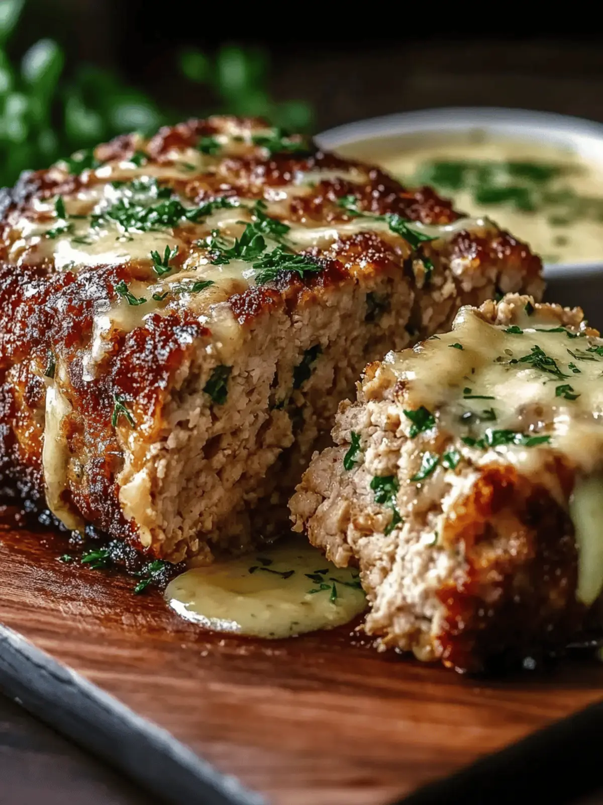Garlic Parmesan Chicken Meatloaf