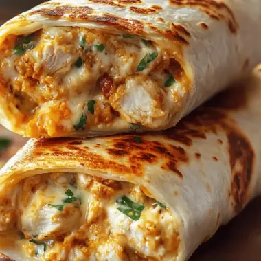 Ooey-Gooey Cheesy Garlic Chicken Wraps