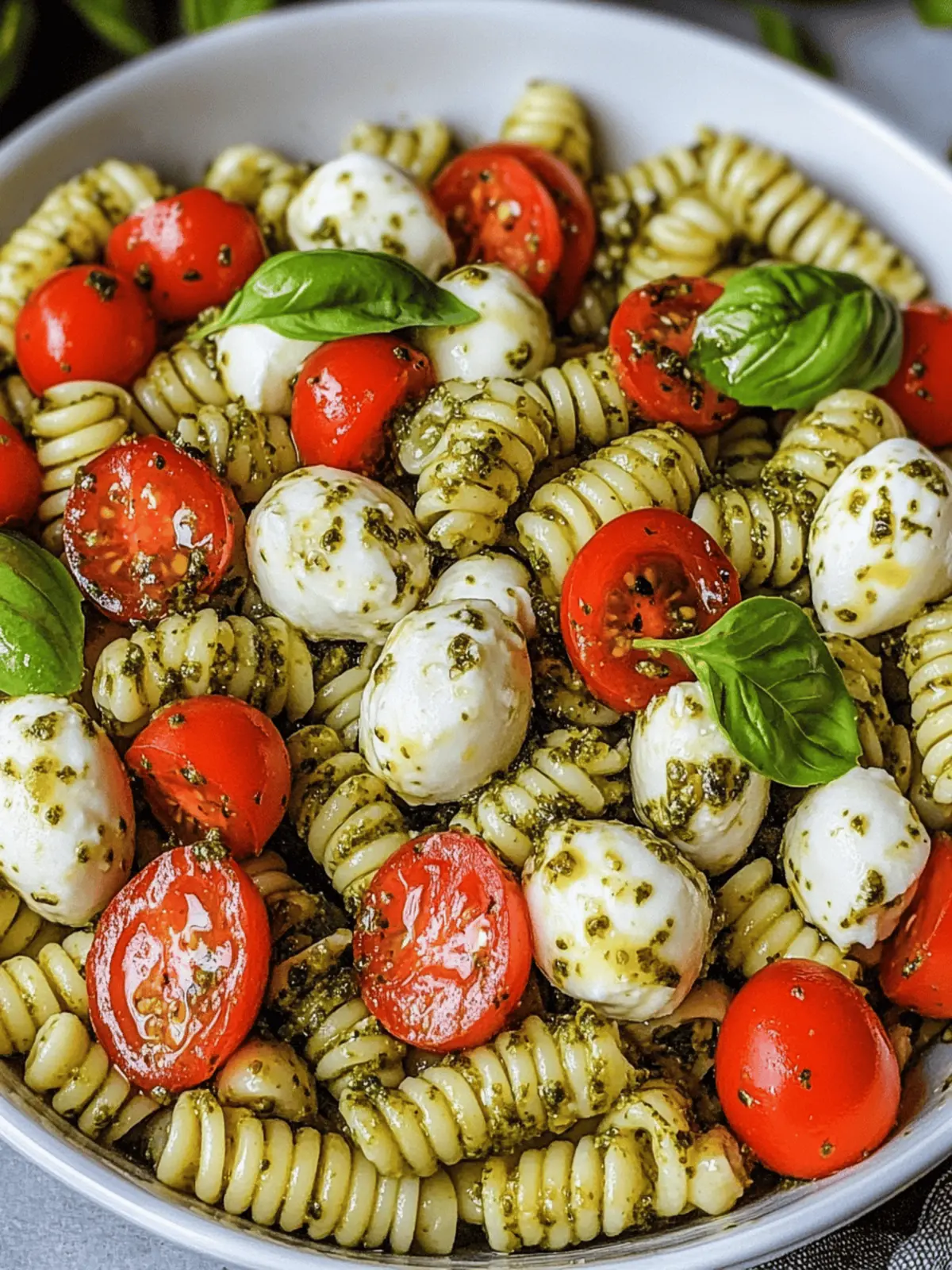 Pesto Caprese Pasta Salad