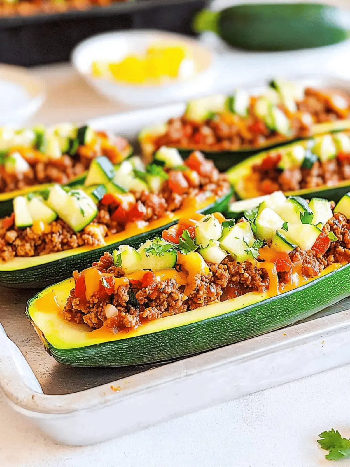 Taco Stuffed Zucchini Boats