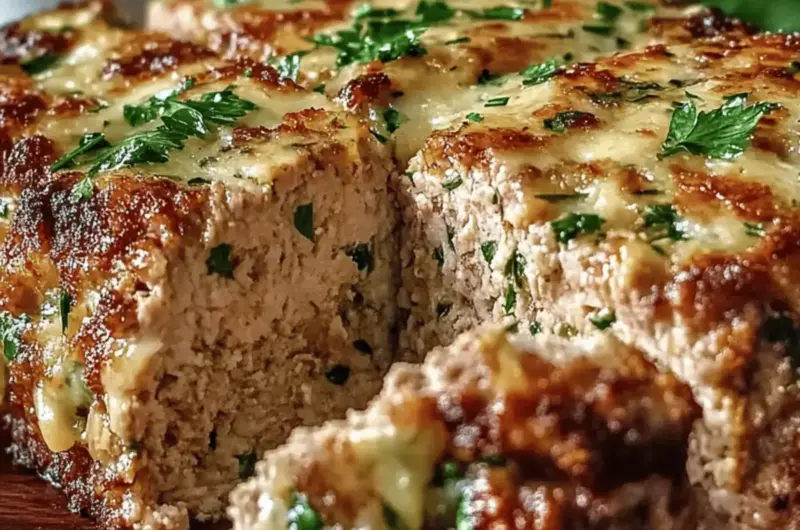 Garlic Parmesan Chicken Meatloaf