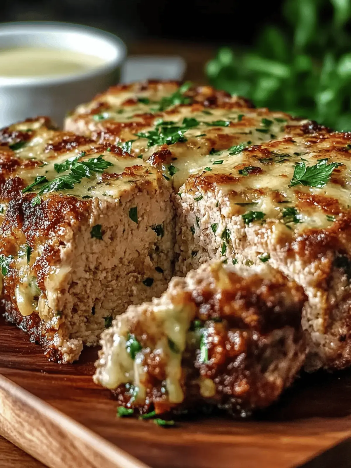 Garlic Parmesan Chicken Meatloaf