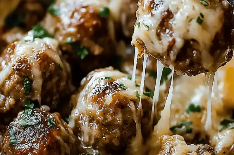 French Onion Meatballs
