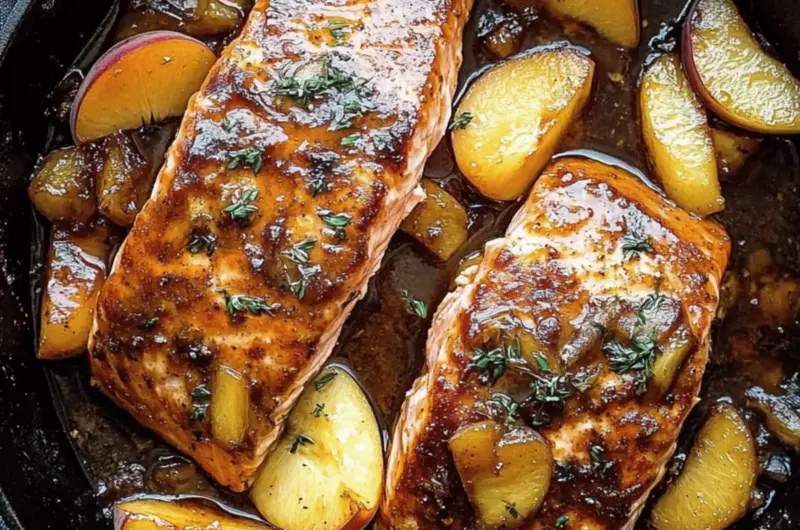 Bourbon Peach Roasted Salmon