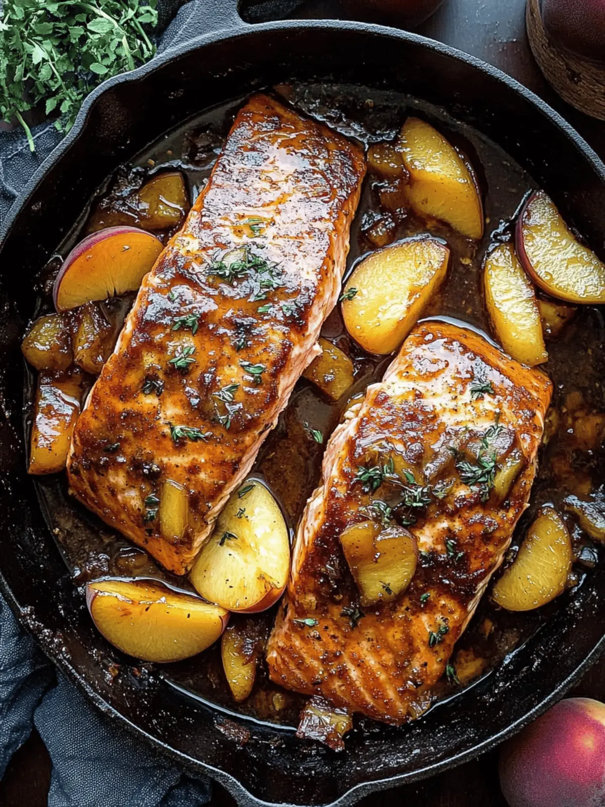 Bourbon Peach Roasted Salmon