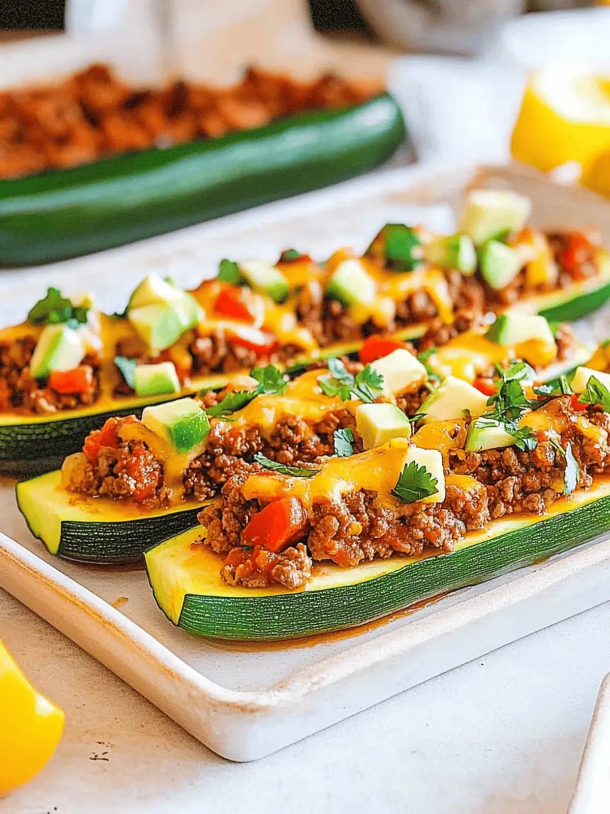 Taco Stuffed Zucchini Boats