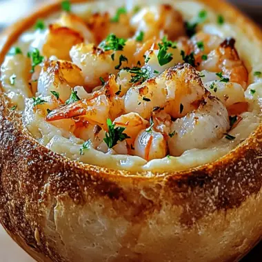 Stuffed Seafood Bread Bowl