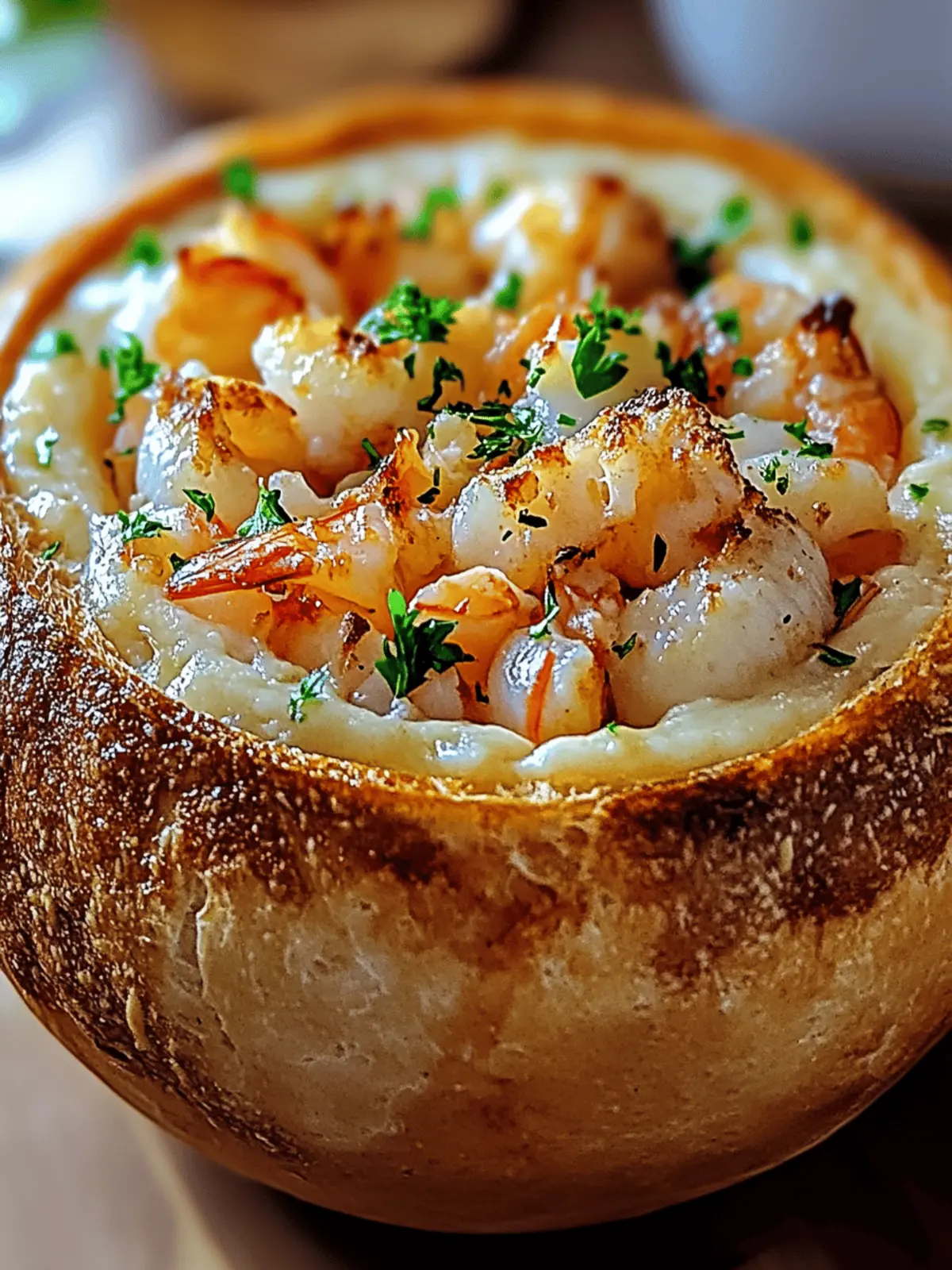 Stuffed Seafood Bread Bowl