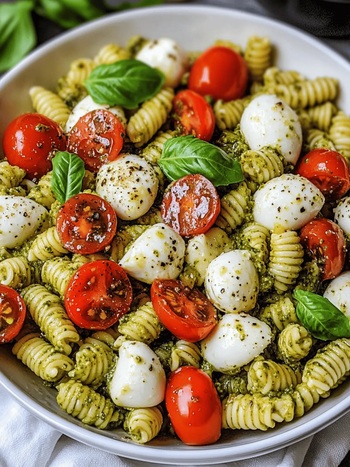 Pesto Caprese Pasta Salad