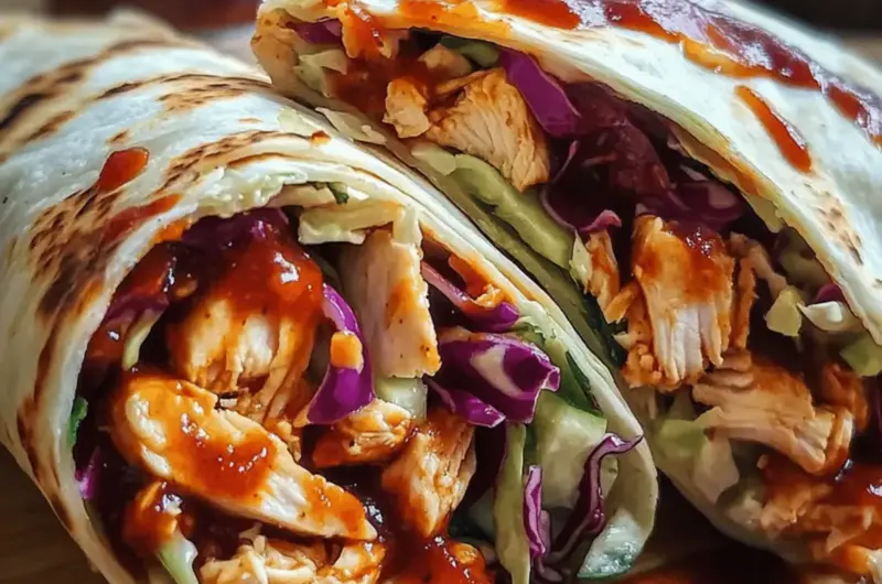 BBQ Chicken Coleslaw Wraps