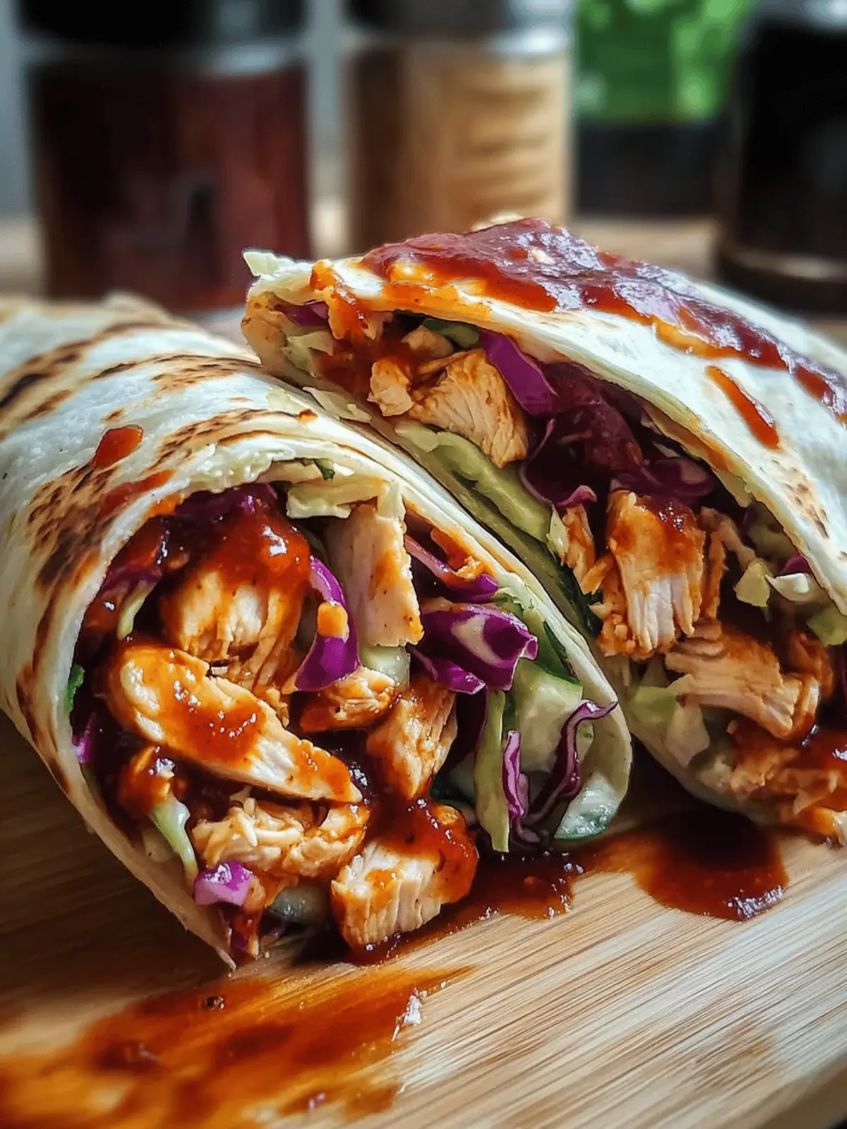 BBQ Chicken Coleslaw Wraps