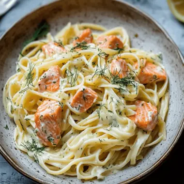 Lemon Dill Salmon Pasta