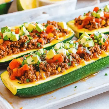 Taco Stuffed Zucchini Boats