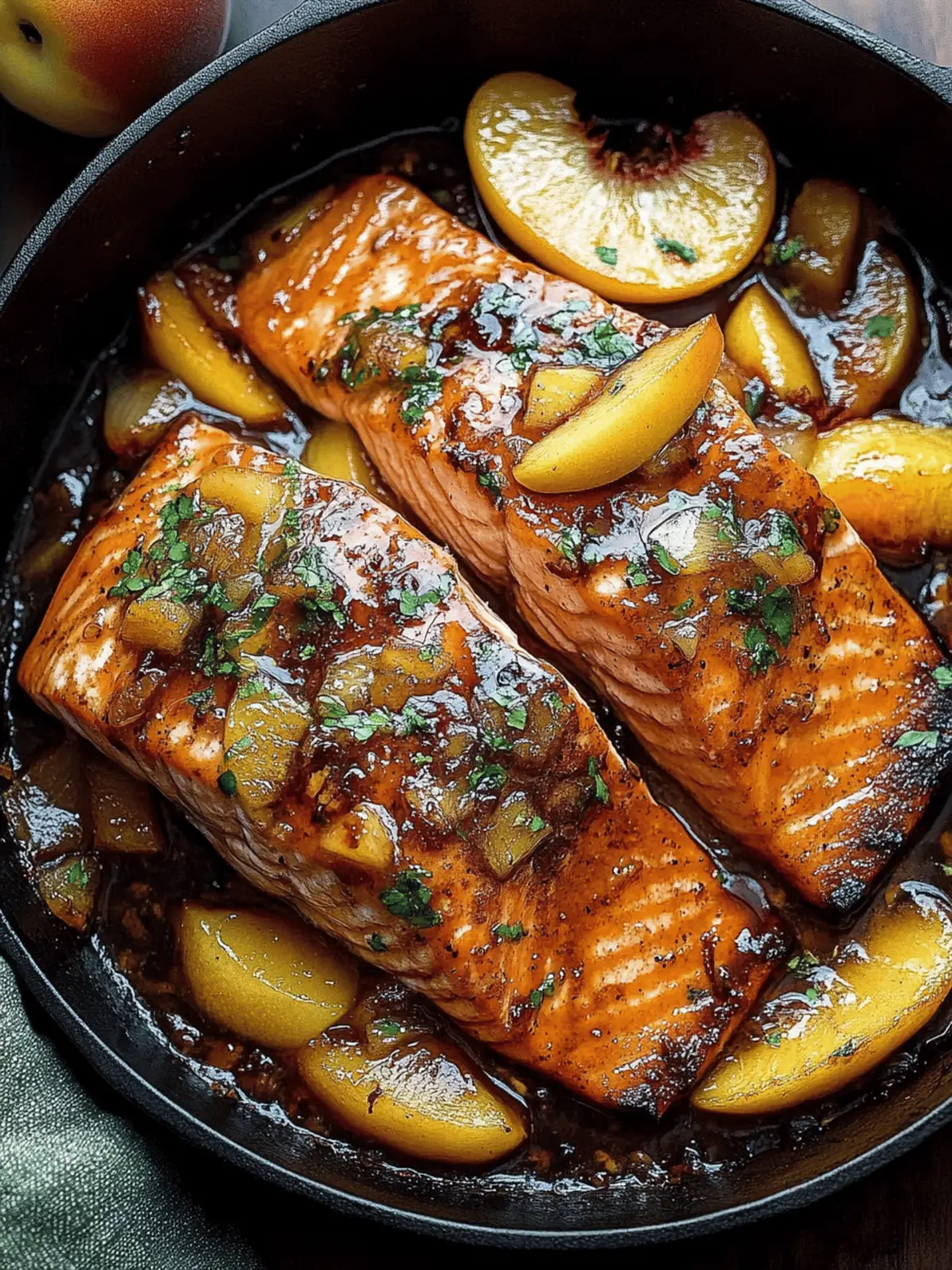 Bourbon Peach Roasted Salmon
