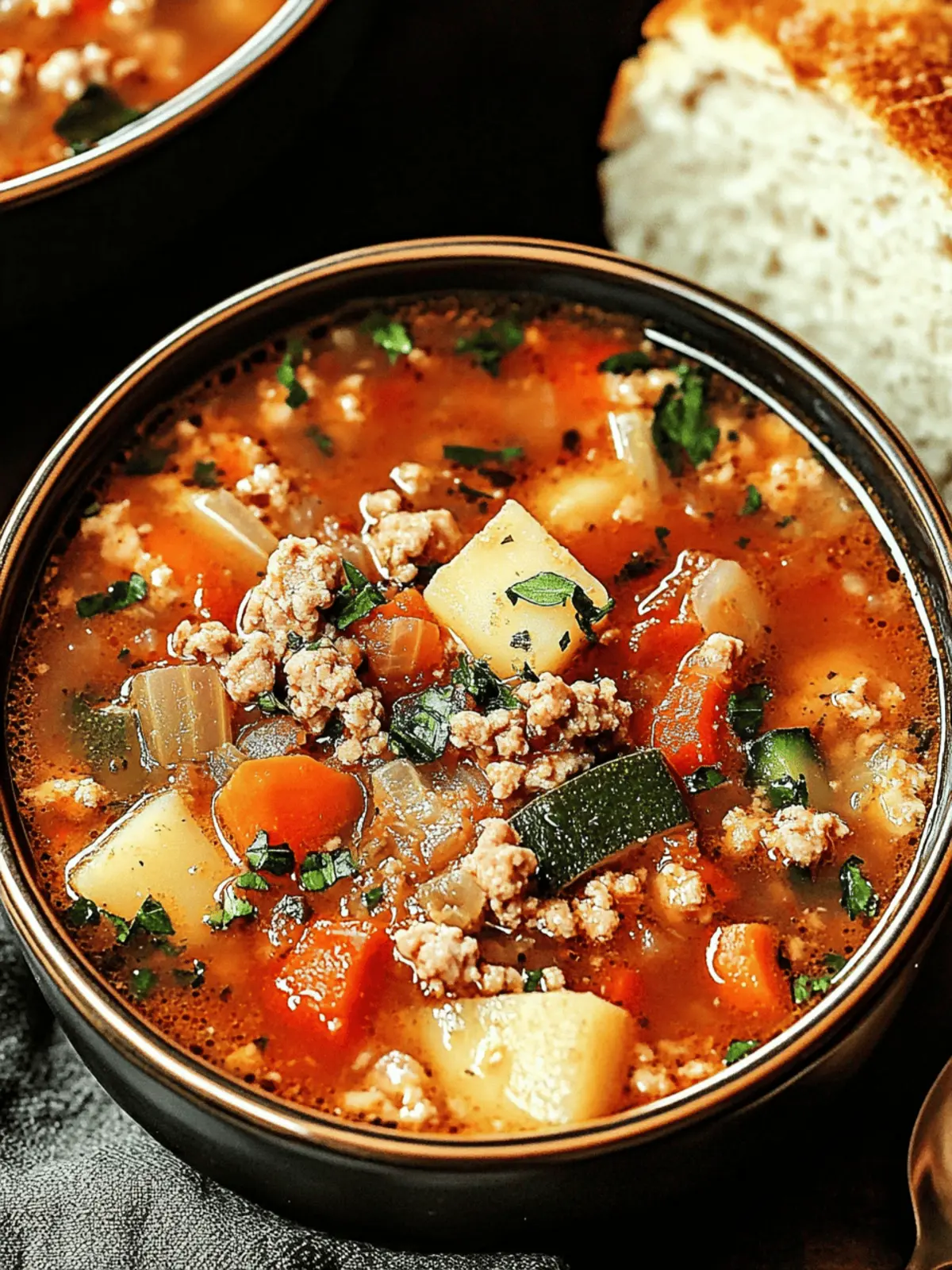 Italian Ground Turkey Vegetable Soup