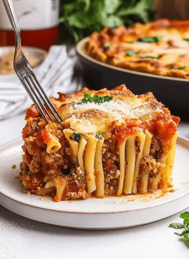 Stuffed Rigatoni Pasta Pie