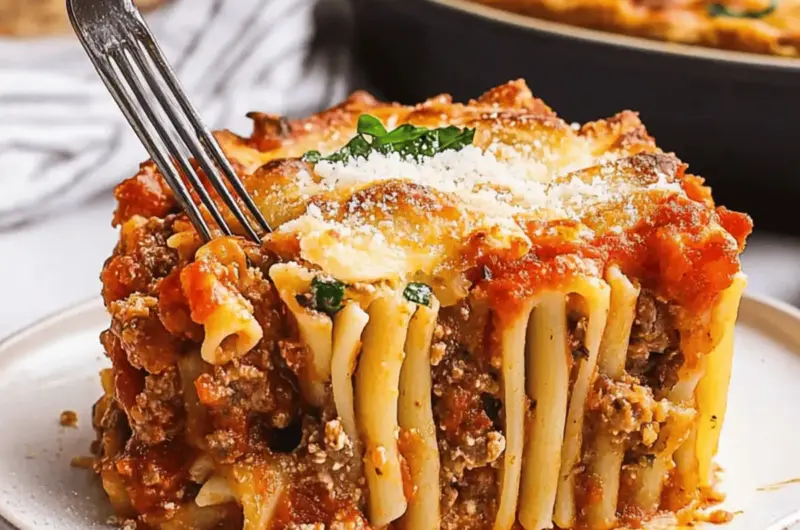 Stuffed Rigatoni Pasta Pie