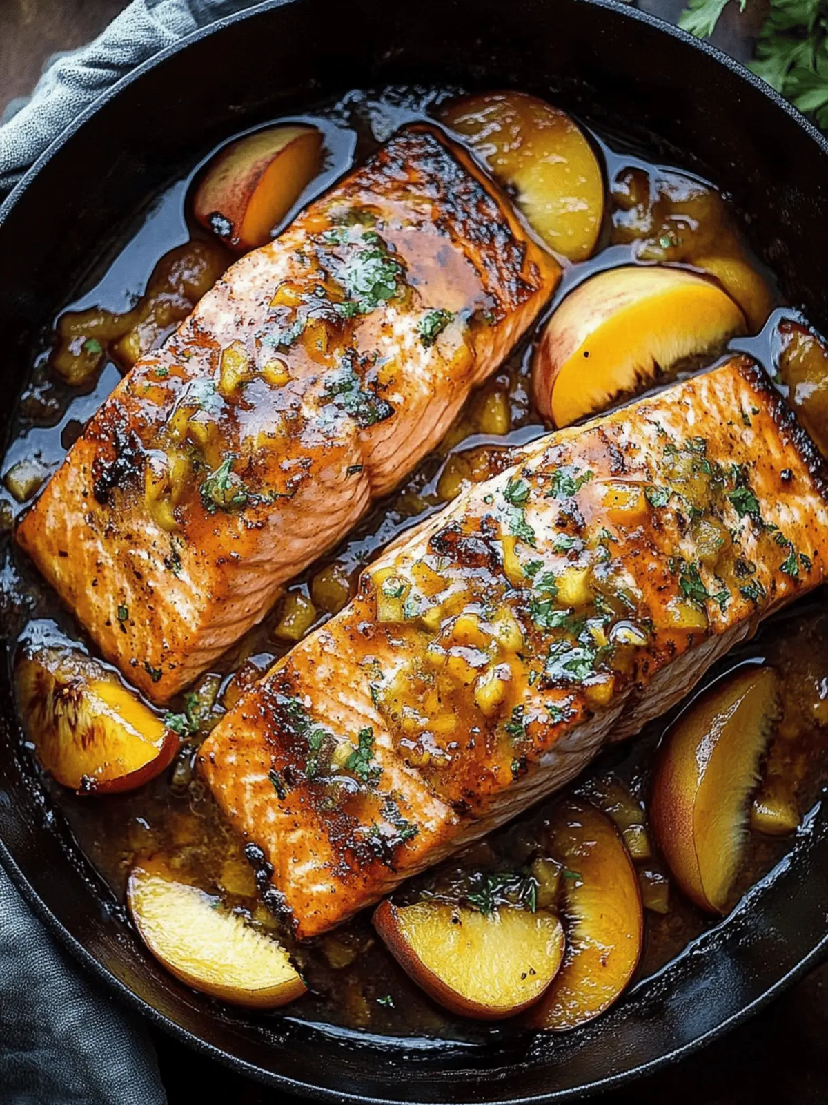 Bourbon Peach Roasted Salmon