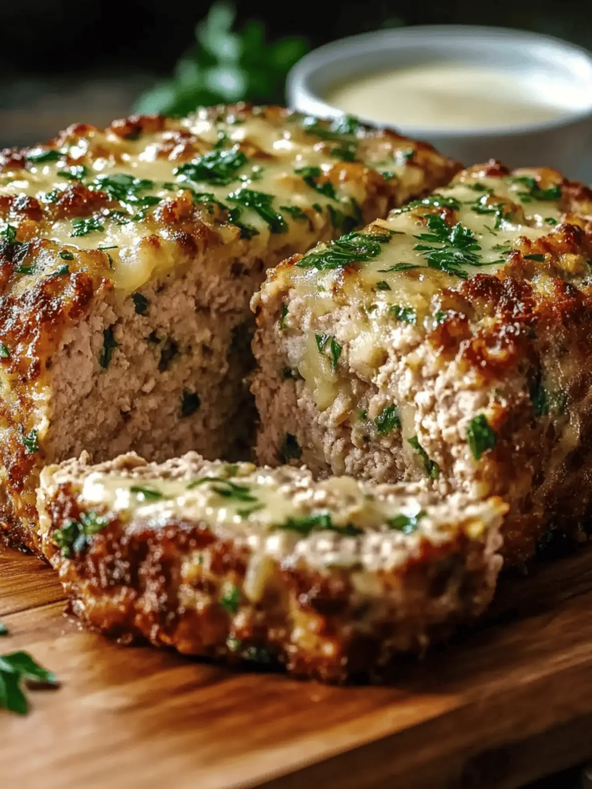 Garlic Parmesan Chicken Meatloaf