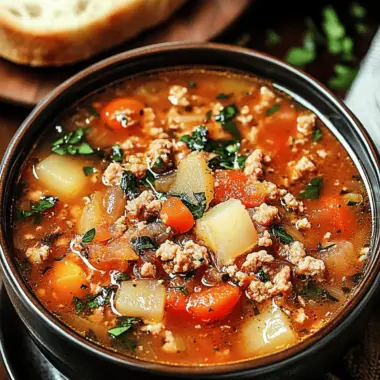 Italian Ground Turkey Vegetable Soup