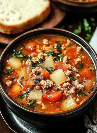 Italian Ground Turkey Vegetable Soup