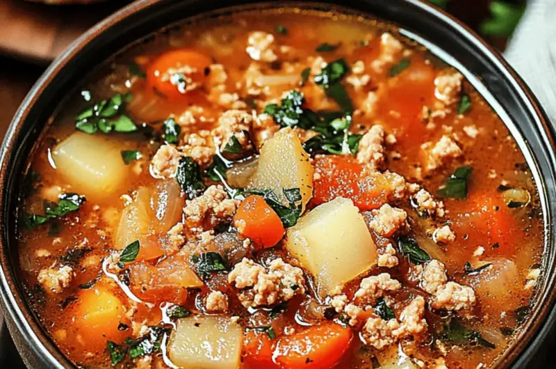 Italian Ground Turkey Vegetable Soup