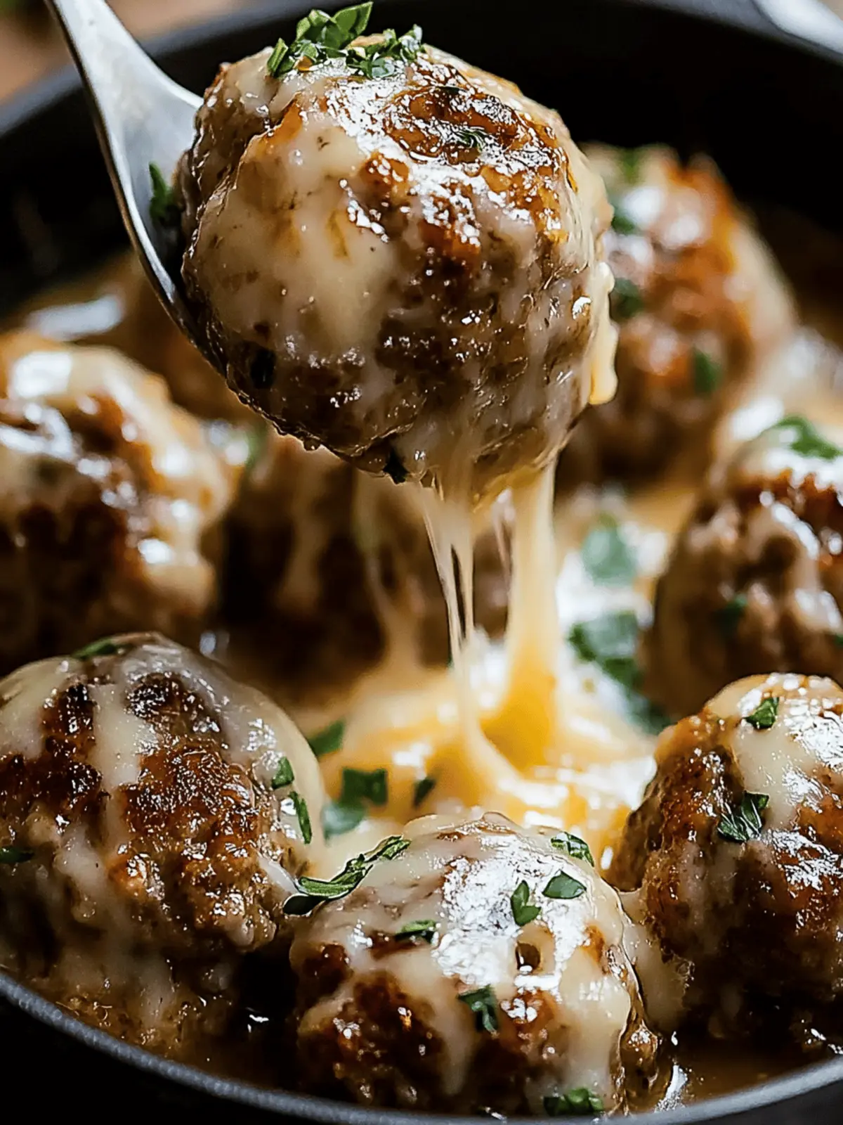 Savor the Magic of French Onion Meatballs Tonight