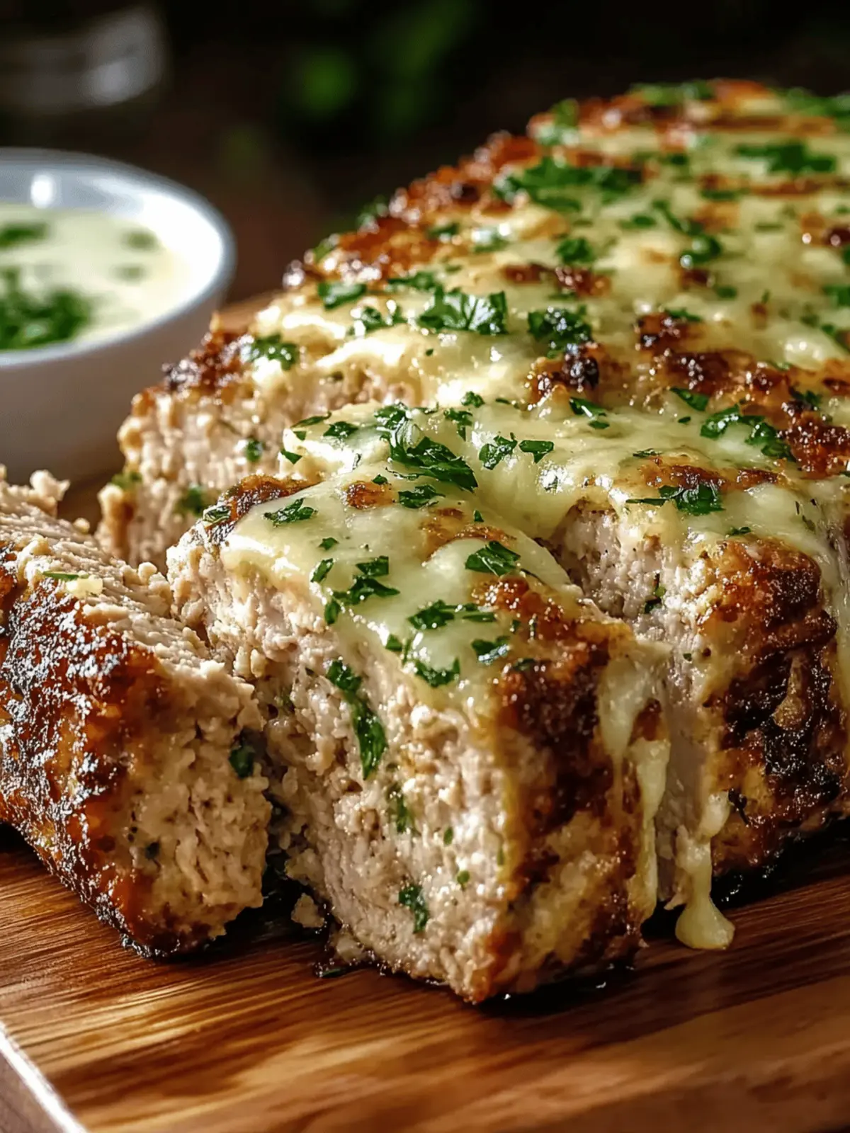 Garlic Parmesan Chicken Meatloaf