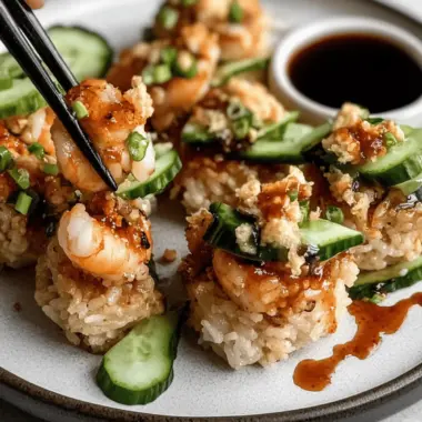 Crispy Rice with Spicy Shrimp Salad
